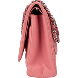 Chanel Quilted Lambskin Palladium Maxi Double Flap Crossbody Bag