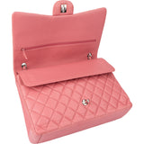 Chanel Quilted Lambskin Palladium Maxi Double Flap Crossbody Bag