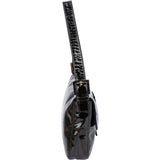 Fendi Limited Black Patent Leather Baguette Handbag