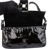 Fendi Limited Black Patent Leather Baguette Handbag