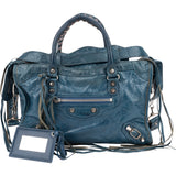 Balenciaga Blue Leather Classic City Handbag