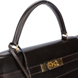 Hermès Brun Boxcalf Kelly 32 Handbag