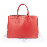 Prada Red Saffiano Leather Galleria Handbag
