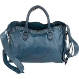 Balenciaga Blue Leather Classic City Handbag