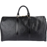 Louis Vuitton Noir Epi Leather Keepall 50