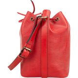 Louis Vuitton Red Epi Leather Sac Noé Petit Shoulder Bag