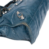 Balenciaga Blue Leather Classic City Handbag