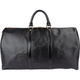 Louis Vuitton Noir Epi Leather Keepall 50