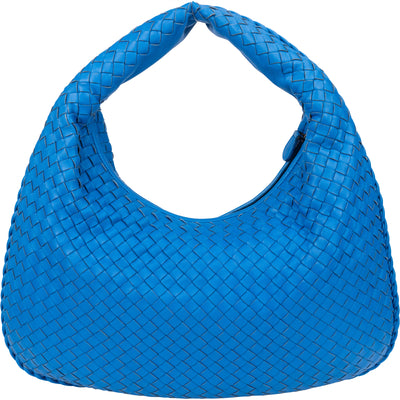 Bottega Veneta Blue Intrecciato Leather Belly Hobo Bag