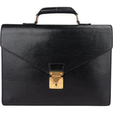 Louis Vuitton Noir Epi Leather Serviette Business Handbag