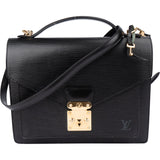 Louis Vuitton Noir Epi Leather Monceau Handbag
