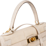 Hermès White Krinoline Boxcalf Kelly 32 Handbag