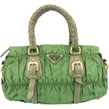 Prada Quilted Green Nylon Handbag
