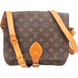 Louis Vuitton Canvas Monogam Cartouchiere GM Crossbody Bag