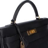 Hermès Noir Ardennes Leather Kelly 40 Handbag
