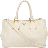 Prada White Leather Vitello Handbag
