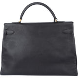 Hermès Noir Ardennes Leather Kelly 40 Handbag
