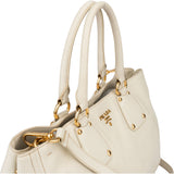 Prada White Leather Vitello Handbag
