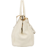 Prada White Leather Vitello Handbag
