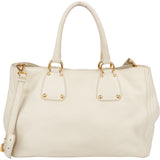 Prada White Leather Vitello Handbag