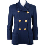 Chanel Bleu Tweed Golden Button Jacket (DE36 / FR38)