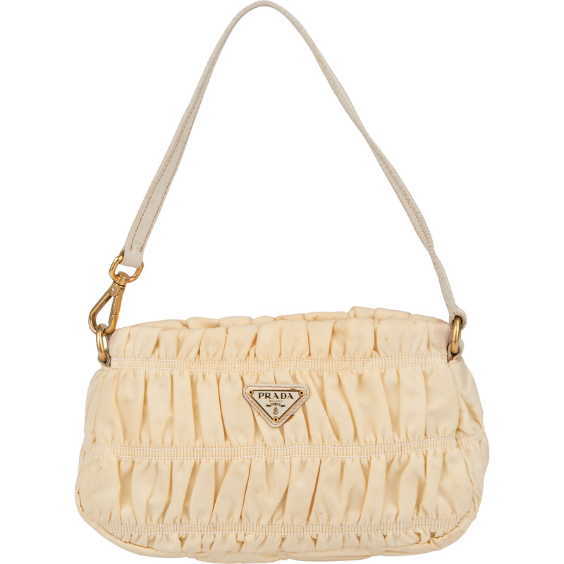 Prada Quilted Nylon Triangle Handbag - vintageandkickz