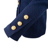 Chanel Bleu Tweed Golden Button Jacket (DE36 / FR38)