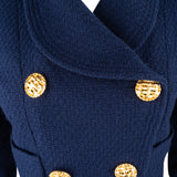 Chanel Bleu Tweed Golden Button Jacket (DE36 / FR38)