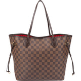 Louis Vuitton Damier Ebene Monogram Neverfull MM Shopper Handbag