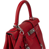 Hermès Rouge Taurillon Clemence Leather Kelly 28 Handbag - vintageandkickz
