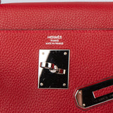 Hermès Rouge Taurillon Clemence Leather Kelly 28 Handbag - vintageandkickz