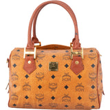 MCM Visetos Monogram Boston Handbag