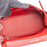 Hermès Rouge Taurillon Clemence Leather Kelly 28 Handbag - vintageandkickz
