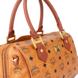 MCM Visetos Monogram Boston Handbag