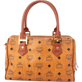 MCM Visetos Monogram Boston Handbag