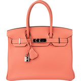 Hermès Crevette Taurillon Clemence Leather Birkin 30 Handbag