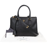 Prada Black Saffiano Leather Galleria Handbag