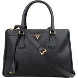 Prada Black Saffiano Leather Galleria Handbag