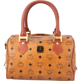 MCM Visetos Monogram Boston Handbag