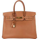 Hermès Brun Courchevel Leather Birkin 35 Handbag