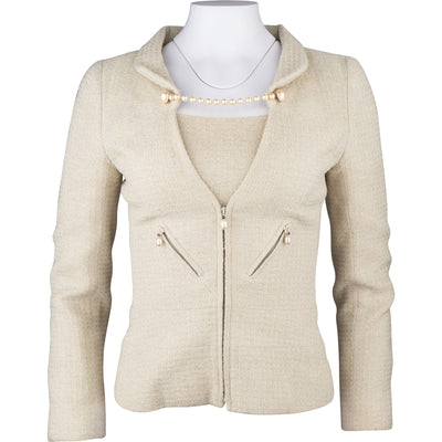 Chanel Glitter Tweed Set Jacket (DE35 / FR38) - vintageandkickz