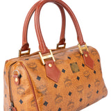 MCM Visetos Monogram Boston Handbag