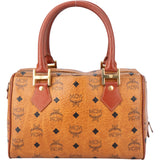 MCM Visetos Monogram Boston Handbag