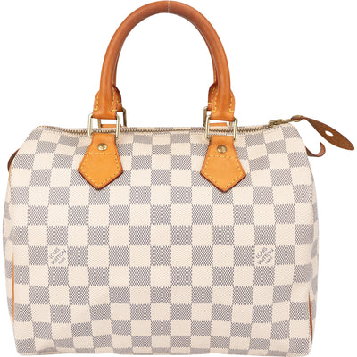 Louis Vuitton Damier Azur Monogram Speedy 25 Handbag