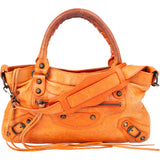 Balenciaga Orange Leather First City Handbag