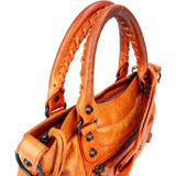 Balenciaga Orange Leather First City Handbag