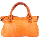 Balenciaga Orange Leather First City Handbag