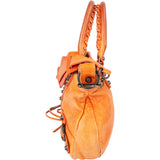 Balenciaga Orange Leather First City Handbag