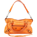 Balenciaga Orange Leather First City Handbag