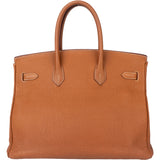 Hermès Brun Togo Leather Birkin 35 Handbag